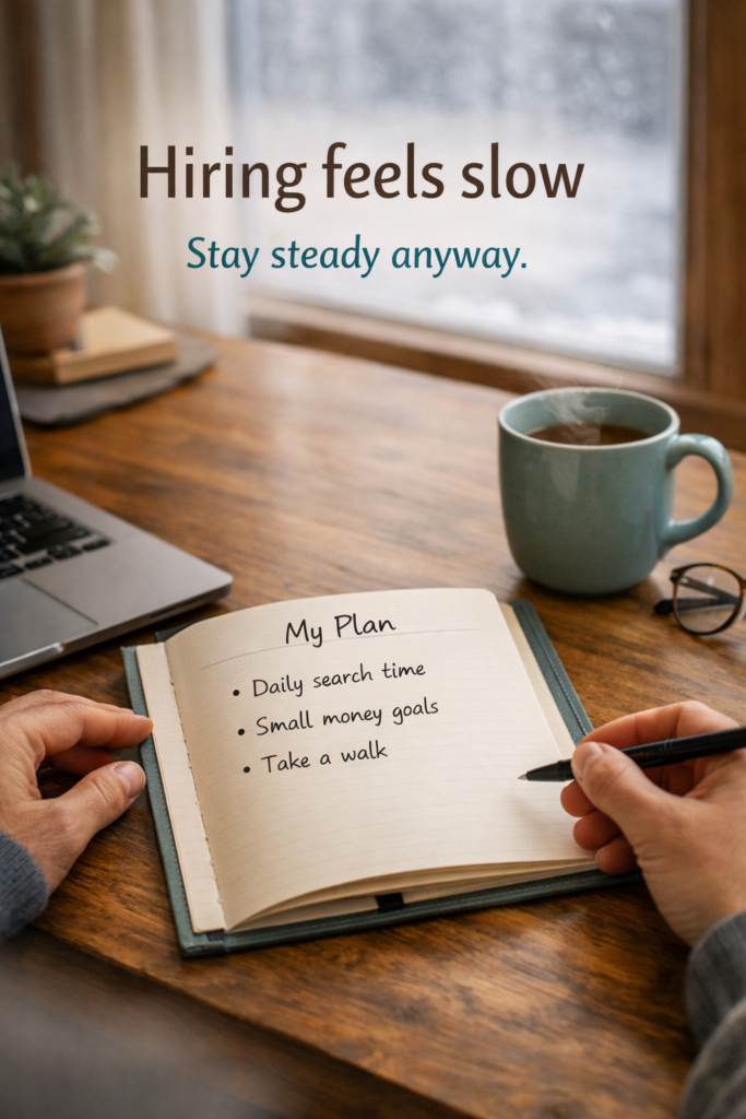 Calm person reviewing resume at table, Job loss counseling Minnesota support